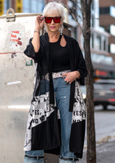 Newsprint and Mesh Kimono Layering Pieces Kate Hewko