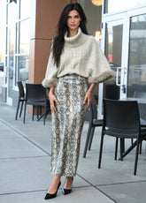 Animal Print Sequin Pencil Skirt