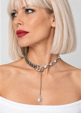 Buckle Chain Gemstone Choker