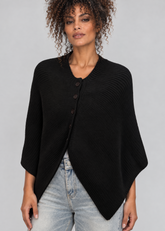 Button Front Knit Cape Top