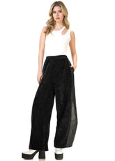 Leather + Velour Contrast Trouser