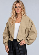 Cropped Trench Bomber Jacket