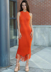 Fringe Hem Bodycon Dress