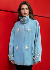 Crystal Embellished Utility Jacket