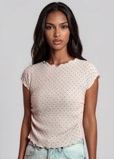 Ruched Polka Dot Tee