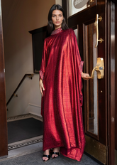 Draped Rhinestone Kaftan Dress