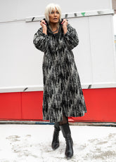 Long Abstract Hooded Coat