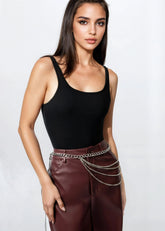 Rhinestone Layered Hip Belt