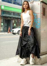 Cinched Hem Athleisure Skirt