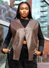 Vegan Leather Layering Vest