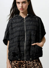 Hooded Drawstring Athleisure Vest