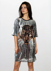 Tiger Head Sequin Tee