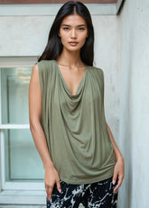 Cowl Neck Tank Top