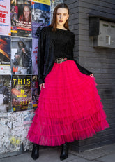 Tiered Ruffle Tulle Skirt