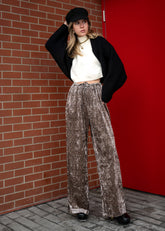 Leopard Velour Drawstring Pant