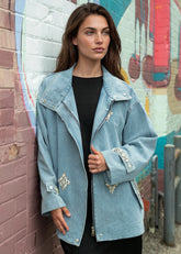 Crystal Embellished Utility Jacket