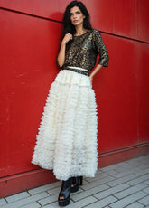 Drama Tulle Ruffle Skirt