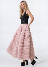 Drama Tulle Ruffle Skirt