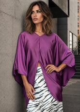Draped V Neck Kaftan Top