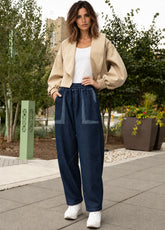 Elastic Waist Denim Jogger