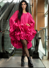 High Low Drama Ruffle Tunic Dress