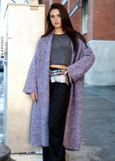 Long Heathered Knit Cardigan