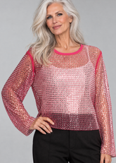 Rhinestone Fishnet Long Sleeve