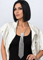 Rhinestone Tie Necklace