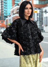 Textured Rose Button Up Blouse