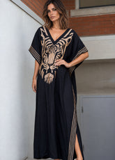 Tiger Head Kaftan Dress