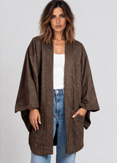 Wide Sleeve Leopard Print Kimono