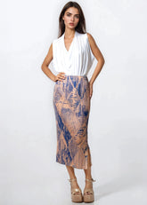 Abstract Pleated Tube Skirt
