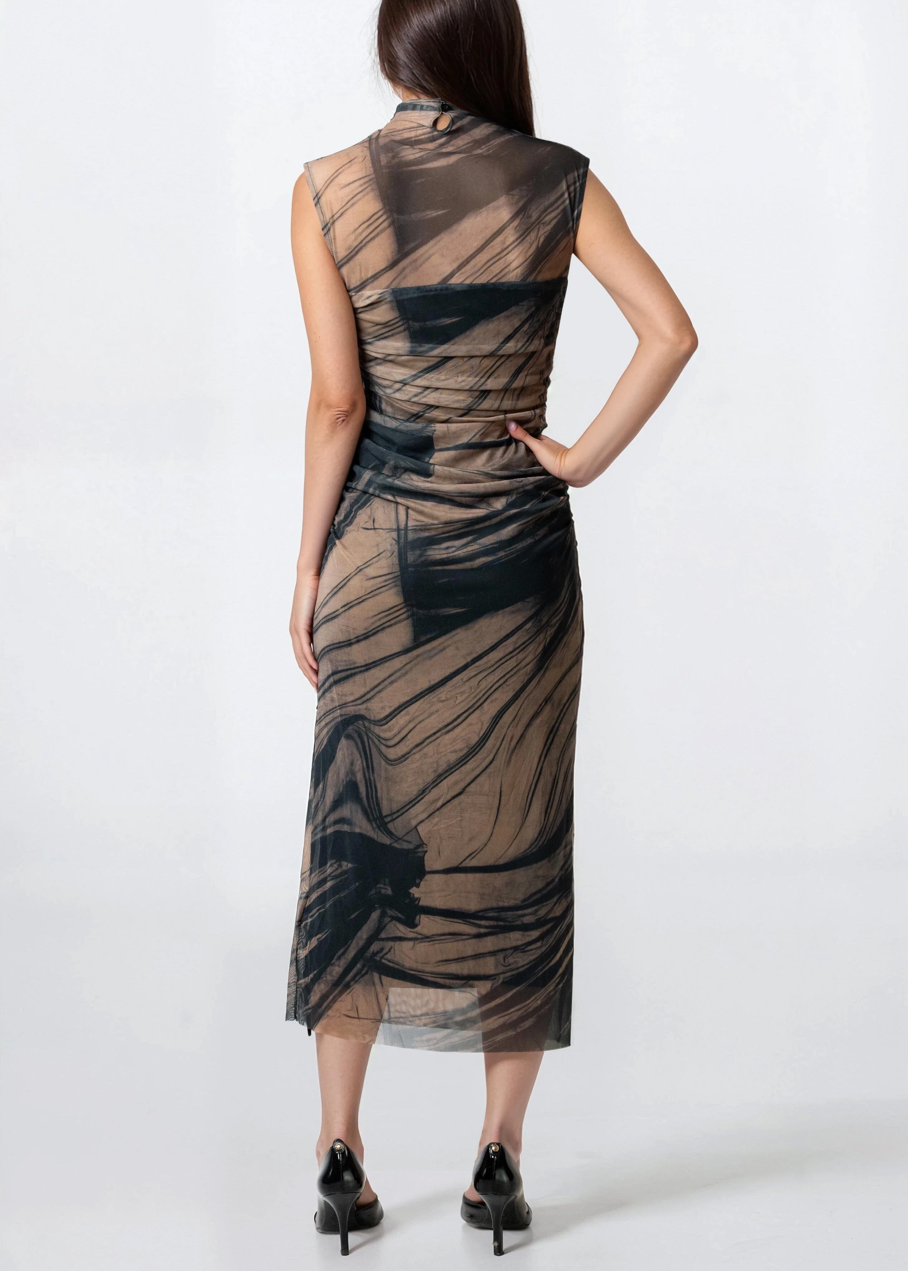 Abstract Print Mesh Bodycon Dress - Kate Hewko Kate Hewko Canada Abstract Print Mesh Bodycon Dress - Kate Hewko Kate Hewko Canada