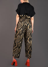 Animal Print Cinched Jumpsuit Rompers Kate Hewko 