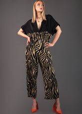 Animal Print Cinched Jumpsuit Rompers Kate Hewko 