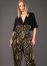 Animal Print Cinched Jumpsuit Rompers Kate Hewko 