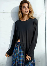 Asymmetrical Cut Out Long Sleeve