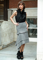 Asymmetrical Knit Tube Skirt
