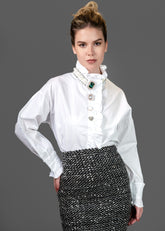 Avant Garde Embellished Dress Shirt Blouses Kate Hewko 