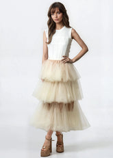 Bare Tiered Tulle Skirt