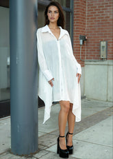 Batwing Sleeve Linen Button Up