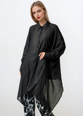 Batwing Sleeve Linen Button Up
