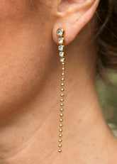 Rhinestone Ball Chain Earrings