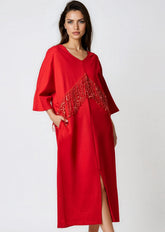 Beaded Sequin Fringe Midi Dress