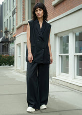 Belted Blazer Vest Pant Suit