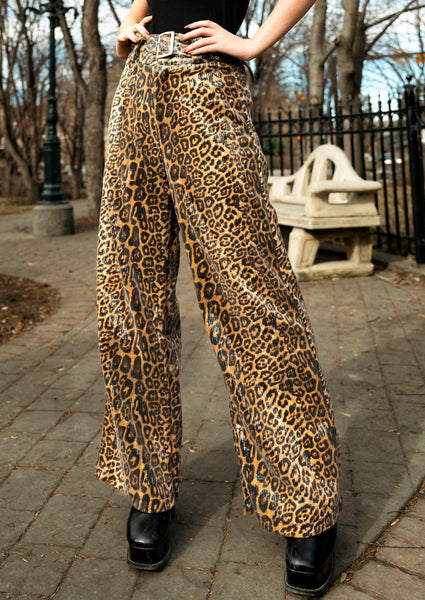 Belted Leopard Print Sequin Pants Kate Hewko Canada