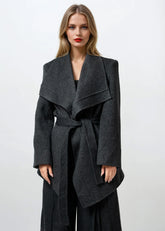 Belted Oversized Lapel Coat