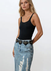 Black Heart Tie Waist Belt