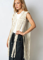 Boho Fringe Layering Vest