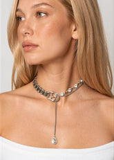 Buckle Chain Gemstone Choker